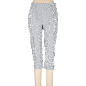 S.C. & Co. Women's Pull On Tummy Control Capri Blue White Stripe